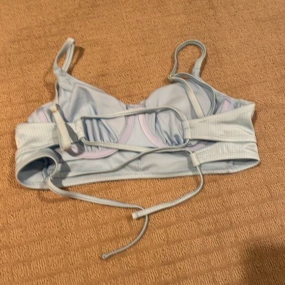 Shade & Shore Light Blue Ruched Bikini Top - Picture 3 of 4